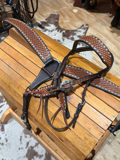 Professional’s Choice Basketweave Browband Headstall & Breast Collar Tack set