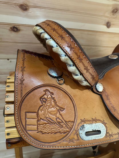 16” Rocking R Saddlery Barrel Racing Saddle