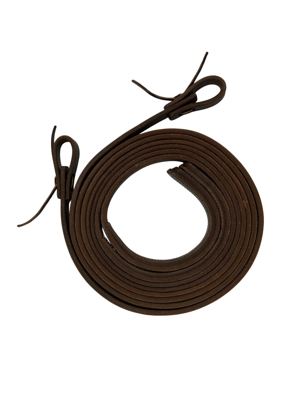 8' x 5/8" Dark Oiled Harness Leather Split Reins with Weighted Ends