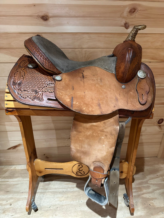 15” Tex Tan Tex-Flex Barrel Racing Western Saddle