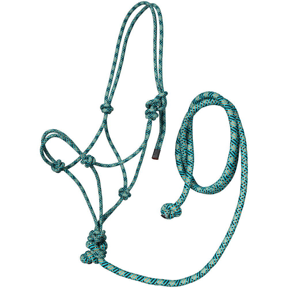 Tough1 Tri-Color Rope Halter with Lead