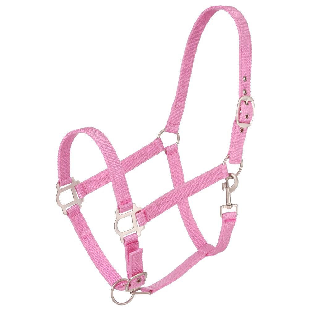 Tough1 Nylon Horse Halter with Satin Hardware