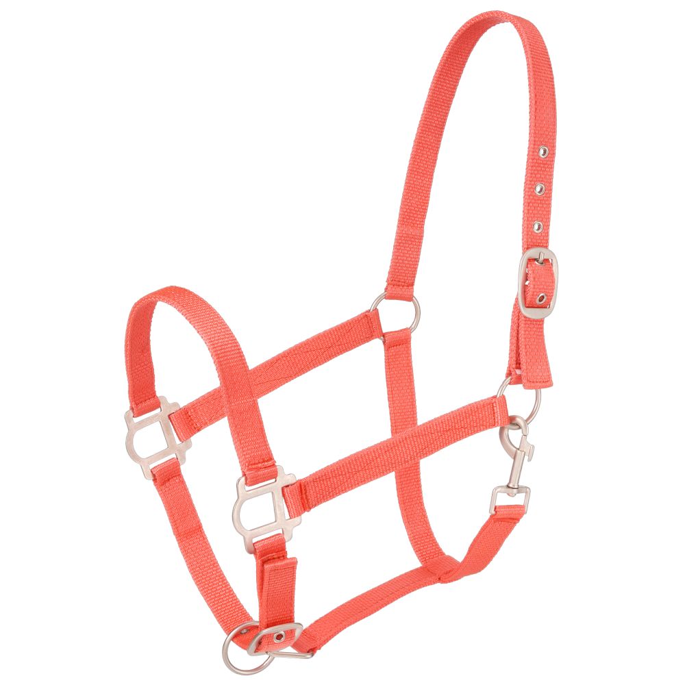 Tough1 Nylon Horse Halter with Satin Hardware
