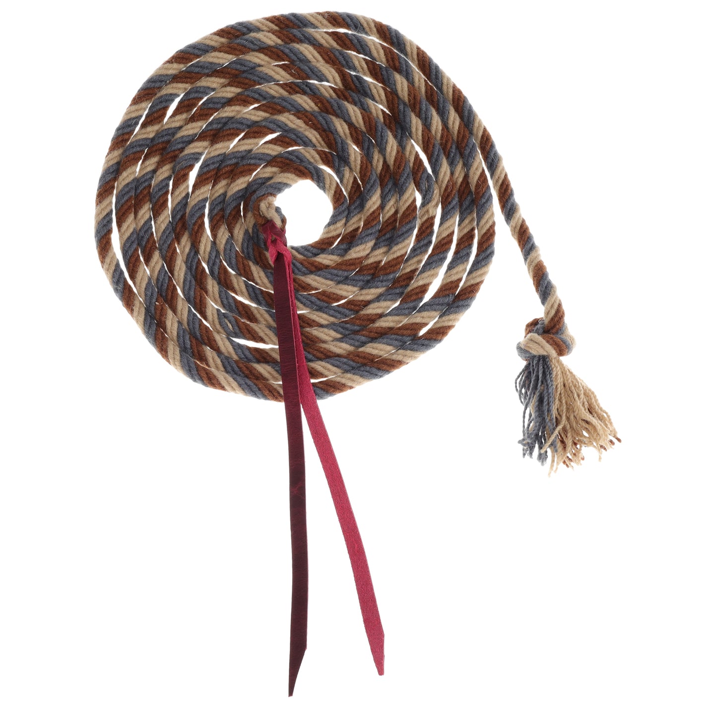 Dust & Denim Mohair Mecate Reins - 22 Ft Ft Dusty Blue/Brown/Tan