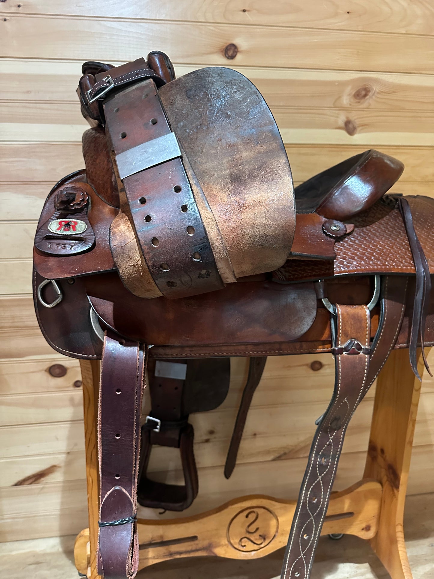 15.5” Double R Red Ranger Roping Western Saddle