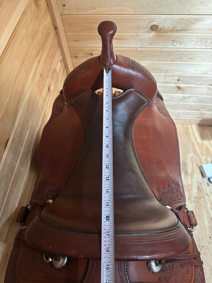 17” Circle Y Flex2 Cactus Flower Western Trail Saddle Model 1659