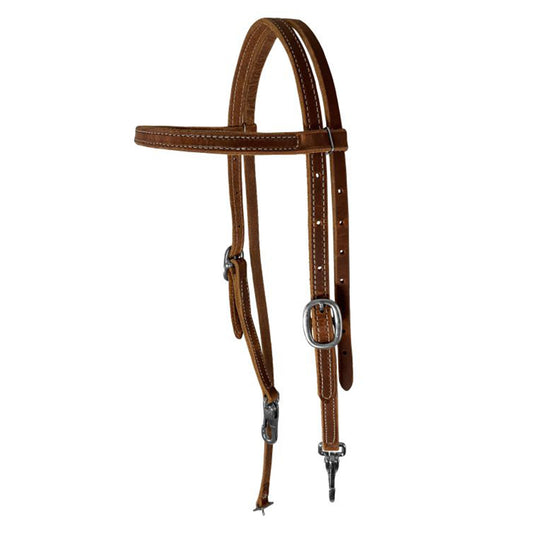 Quick Change Browband Harness Leather Headstall with Snaps - American Made