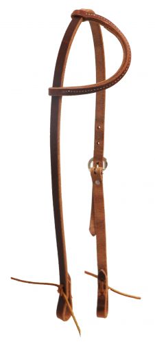 Sliding one ear headstall Harness Leather with tie ends- American Made
