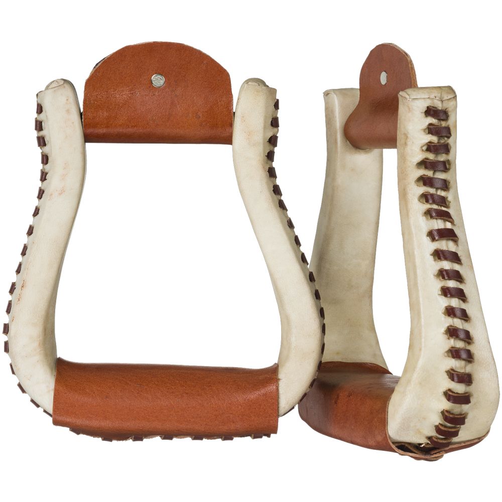 Tough1 Laced Rawhide Bell Stirrups