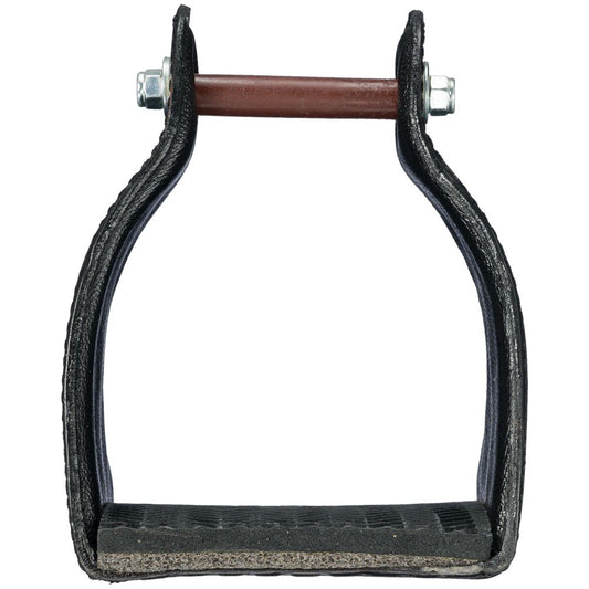 Tough1 Leather Covered Endurance Stirrups - Wide Neck