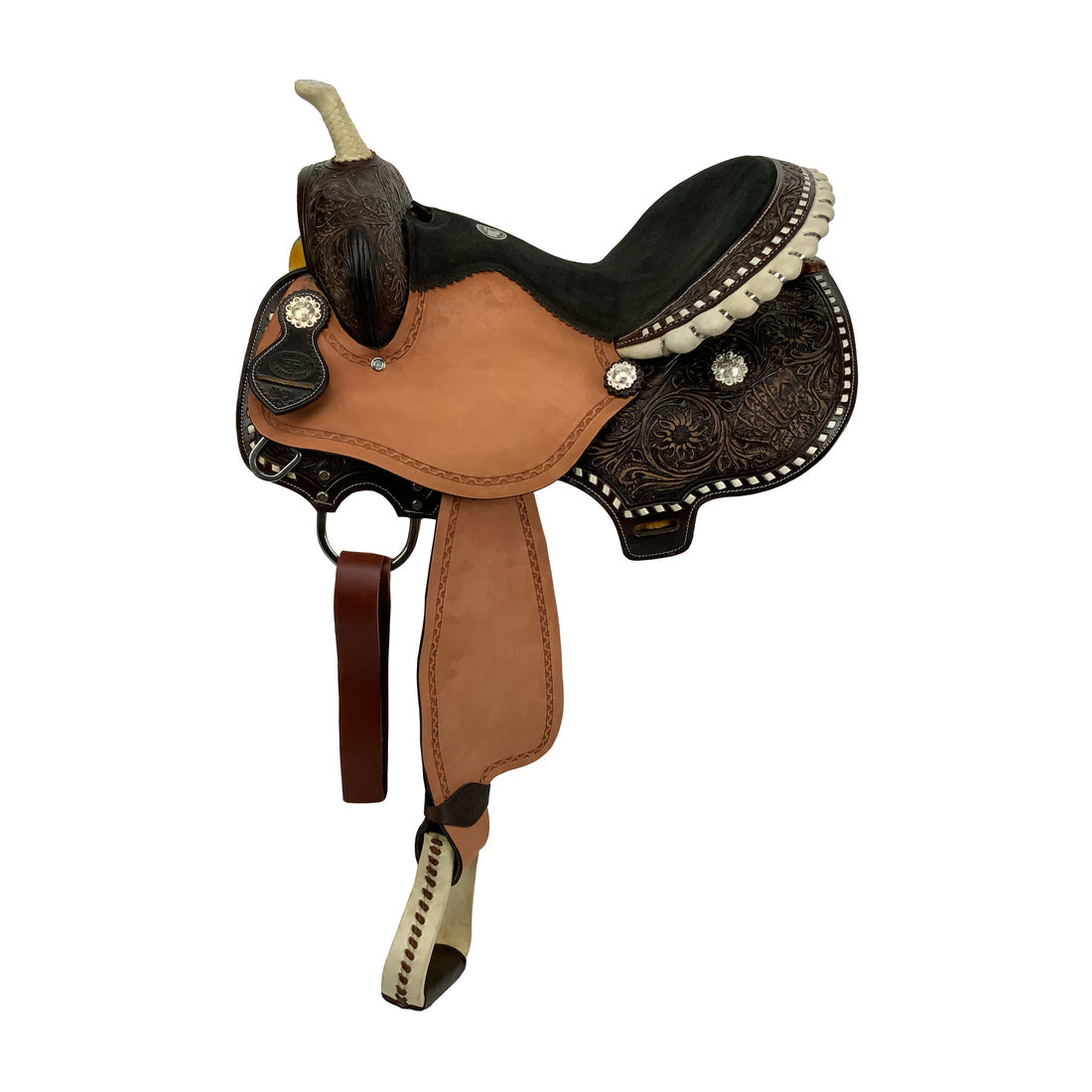 DOUBLE T JACKPOT BARREL STYLE SADDLE - 15”