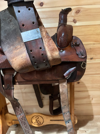 15.5” Double R Red Ranger Roping Western Saddle
