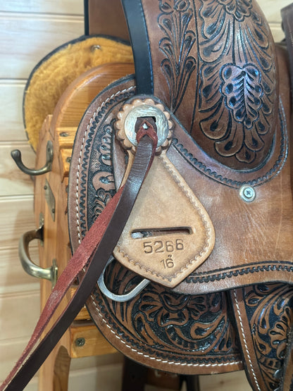 16” Hardseat Roper style Western Saddle Model 5266