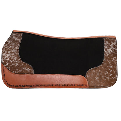 Showman Black Cowhide Contoured Western Saddle Pad 31" x 32" x1"