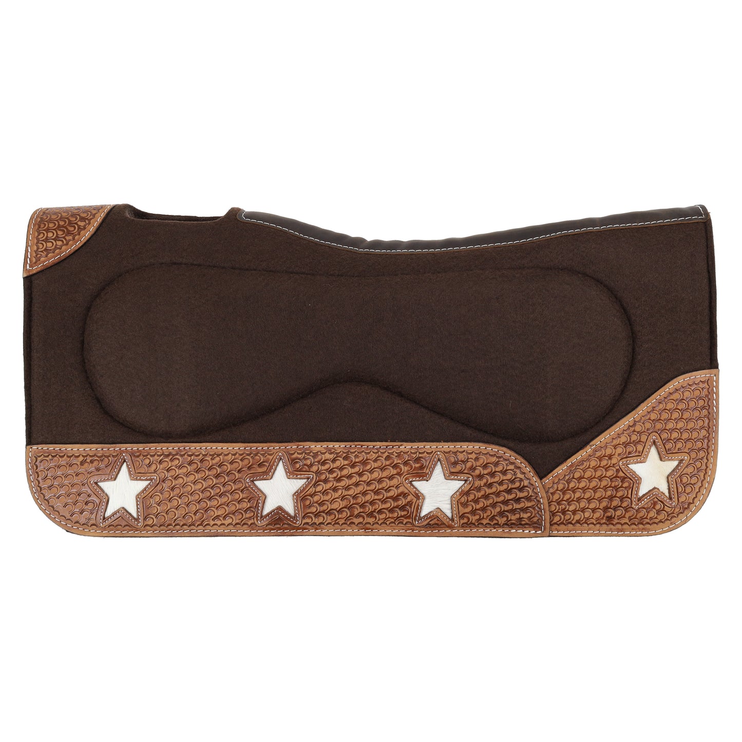 Cosmic Cowhide Star Built-Up Felt Contoured Western Saddle Pad 31"x32"x1"