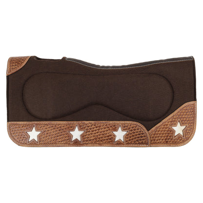 Cosmic Cowhide Star Built-Up Felt Contoured Western Saddle Pad 31"x32"x1"