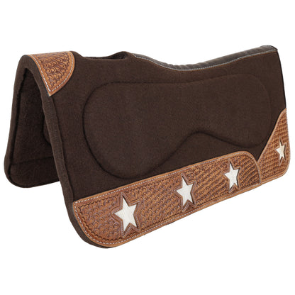 Cosmic Cowhide Star Built-Up Felt Contoured Western Saddle Pad 31"x32"x1"