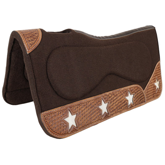 Cosmic Cowhide Star Built-Up Felt Contoured Western Saddle Pad 31"x32"x1"