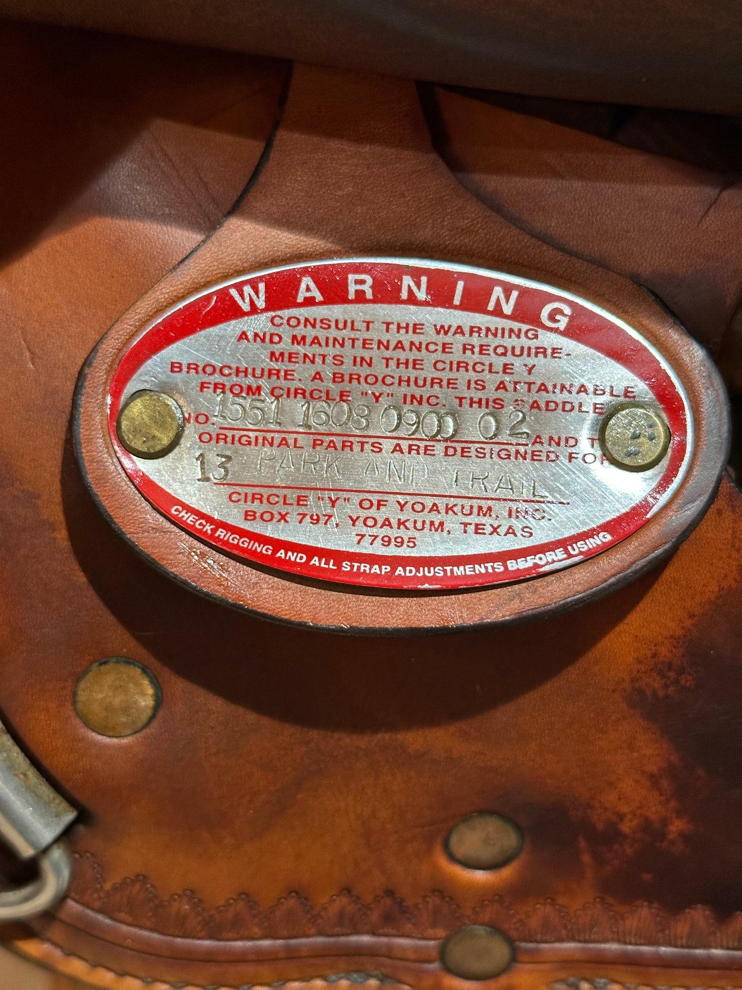 16” Circle Y Topeka Flex-Lite Western Trail Saddle Model 1551