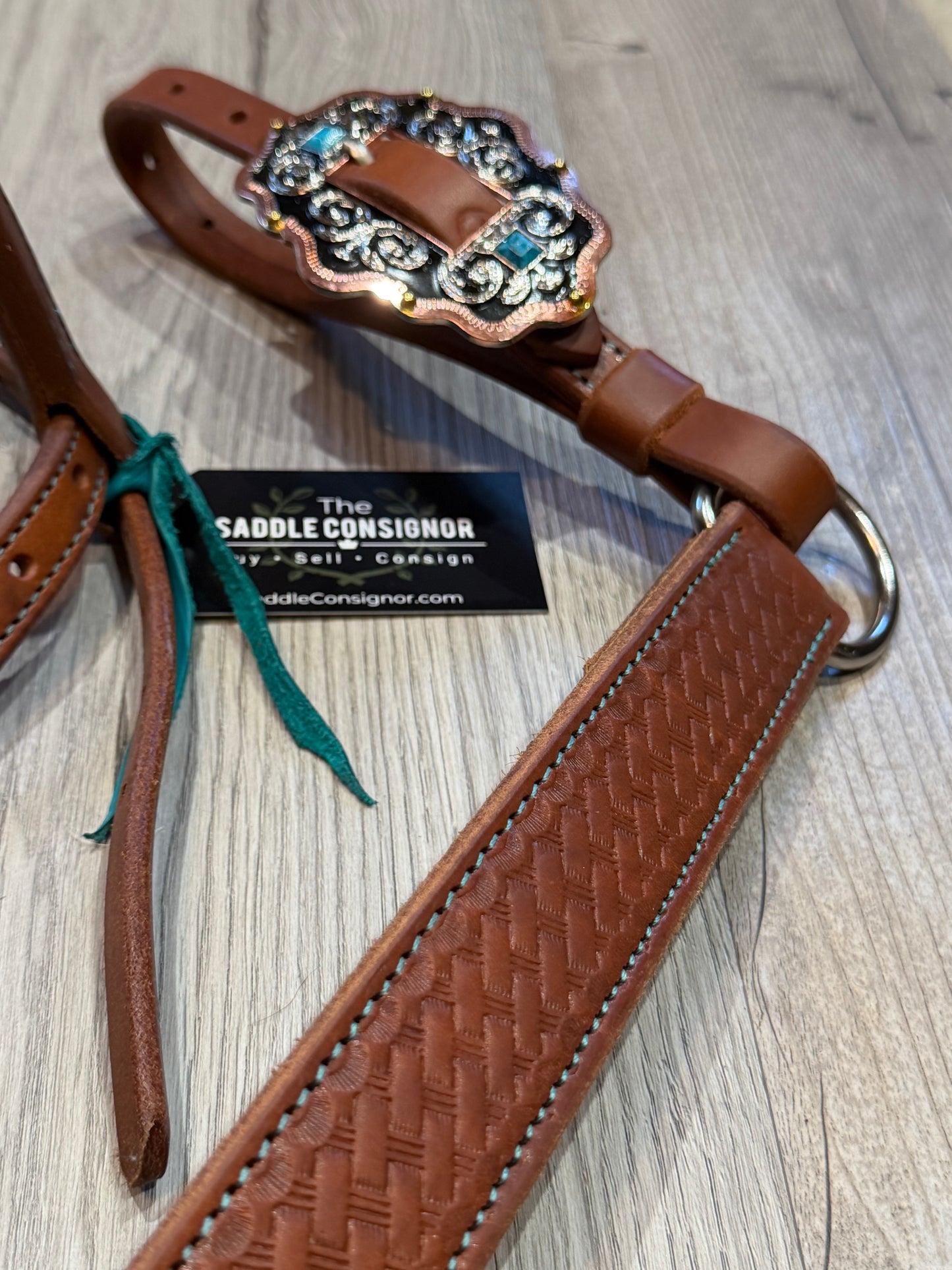 Scalloped Oval Turquoise Color Stitch Breast Collar – Premium Amish Leather by Spur Creek Tack