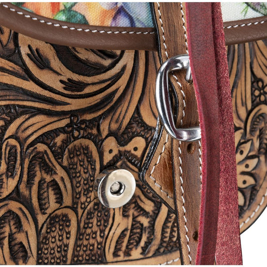 Tough1 Cactus Leather Saddle Bag