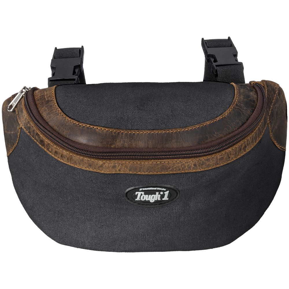 Tough1 Canvas Pommel Bag with Leather Accents