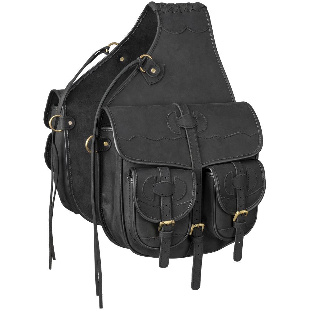 Tough1 Oiled Leather Saddle Bag