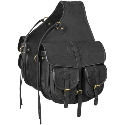 Tough1 Oiled Leather Saddle Bag