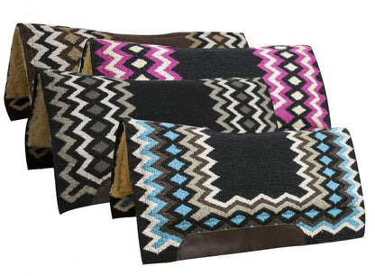 Diamond Wool Top Contoured Cutter Style Fleece Bottom Saddle Pad 34"x36"x1"