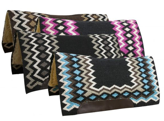 Diamond Wool Top Contoured Cutter Style Fleece Bottom Saddle Pad 34"x36"x1"