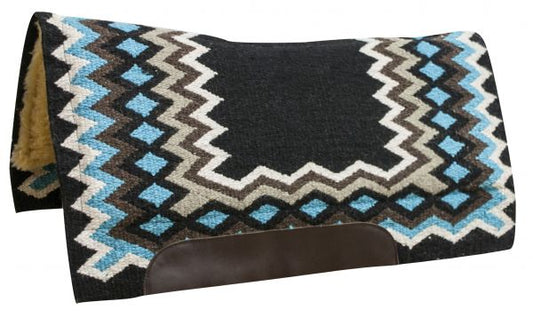 Diamond Wool Top Contoured Cutter Style Fleece Bottom Saddle Pad 34"x36"x1"
