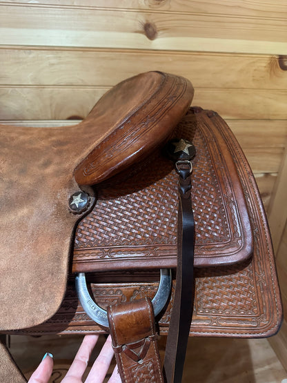 16.5” Genuine Billy Cook Basket Ranch Cutter Western Saddle Model 8965