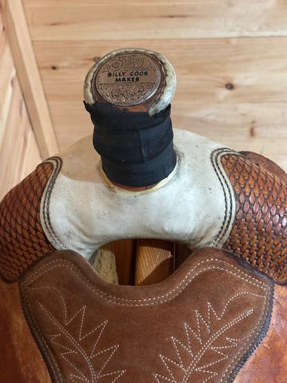 16” Billy Cook Basket Stamped Dally Team Roper Western Saddle 9111