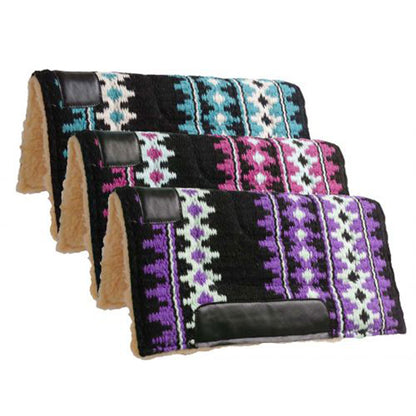 Pony 24" x 24" 100% Woven Wool Top Fleece Bottom Saddle Pad