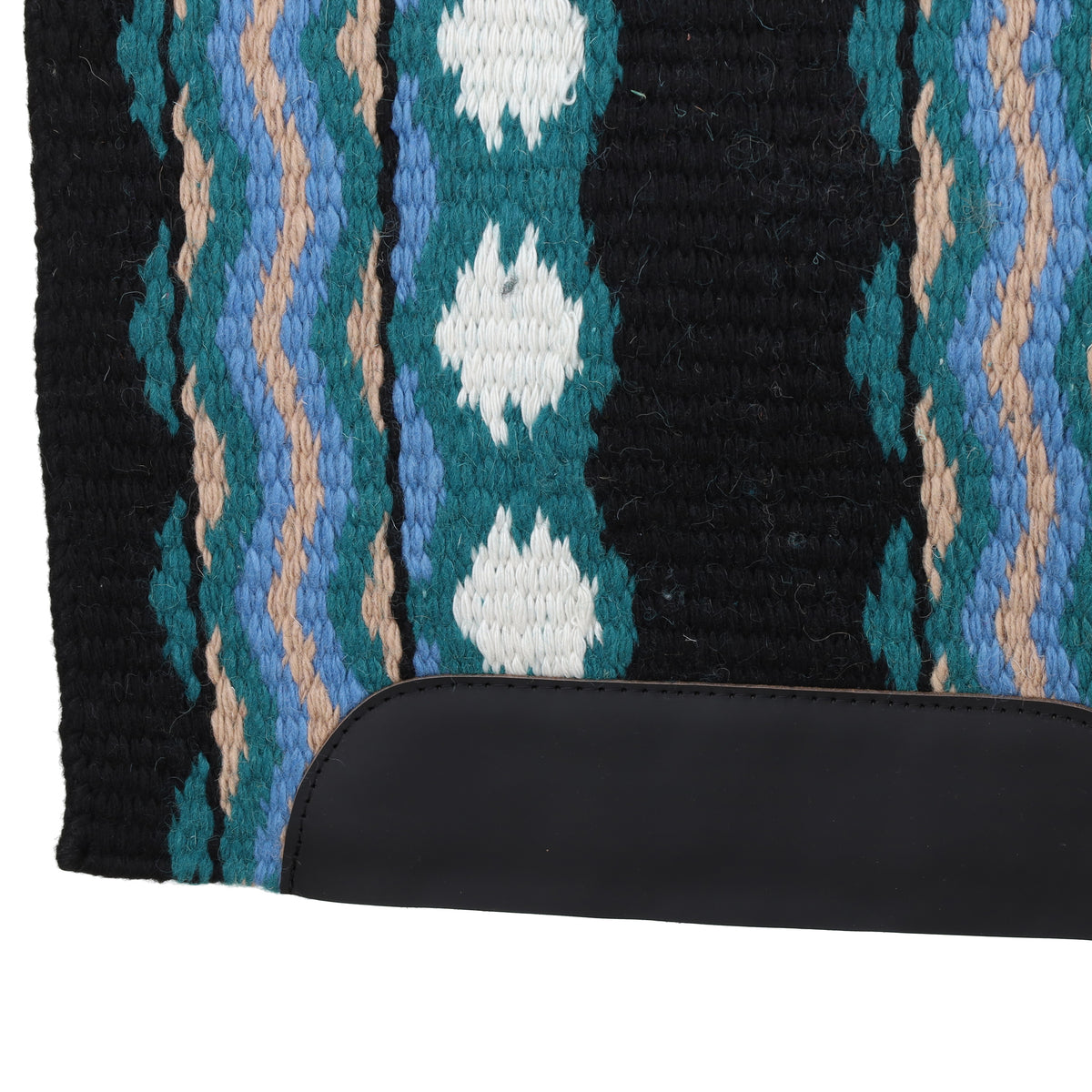 34" x 40" Heavy Woven Wool Saddle Show Blanket - Deep Blues