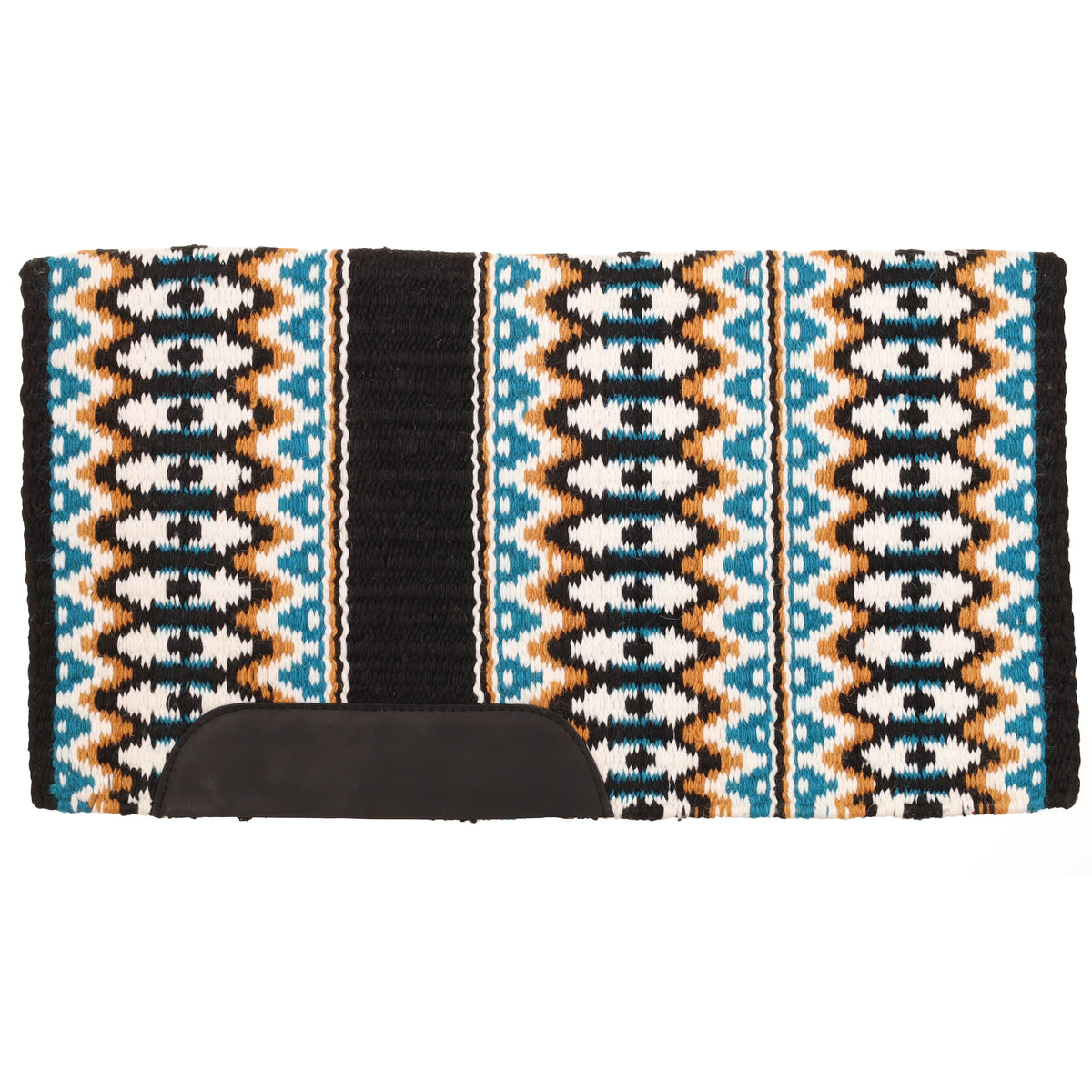 34" x 40" Heavy Woven Wool Saddle Show Blanket - Teal and Orange