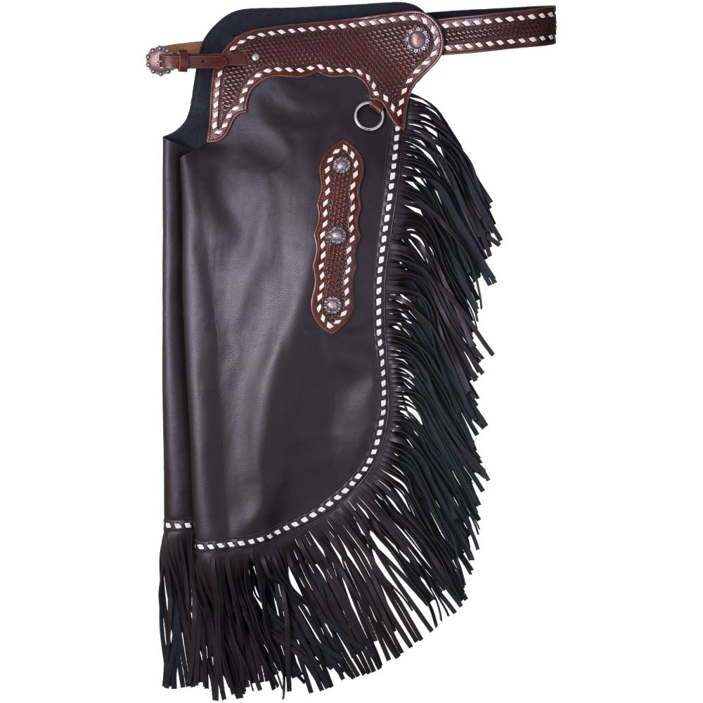 Tough1 Faux Leather Chinks with Buckstitch & Basket Yoke