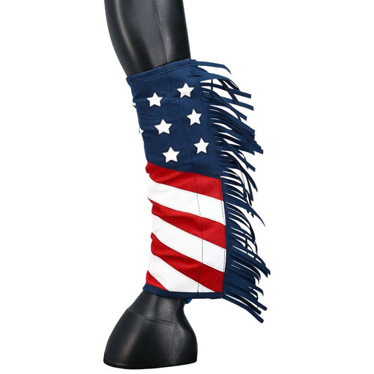 Tough1 Stars and Stripes Sport Boot Covers with Fringe