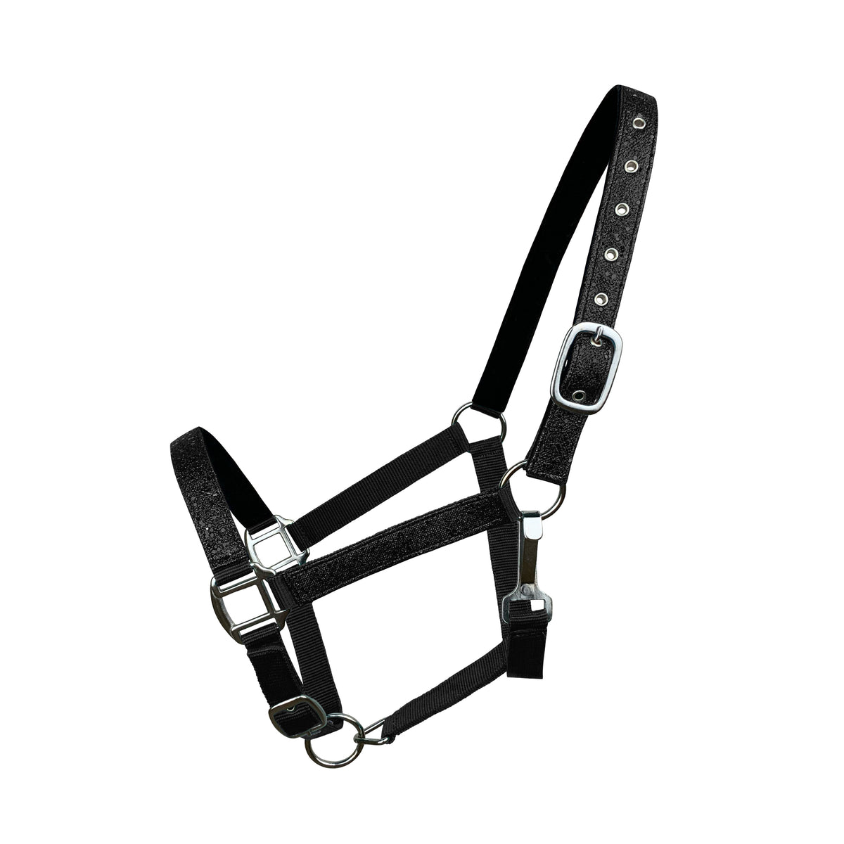 Nylon Glitter Halter with Neoprene Lined Nose and Crown - Avg Horse Size