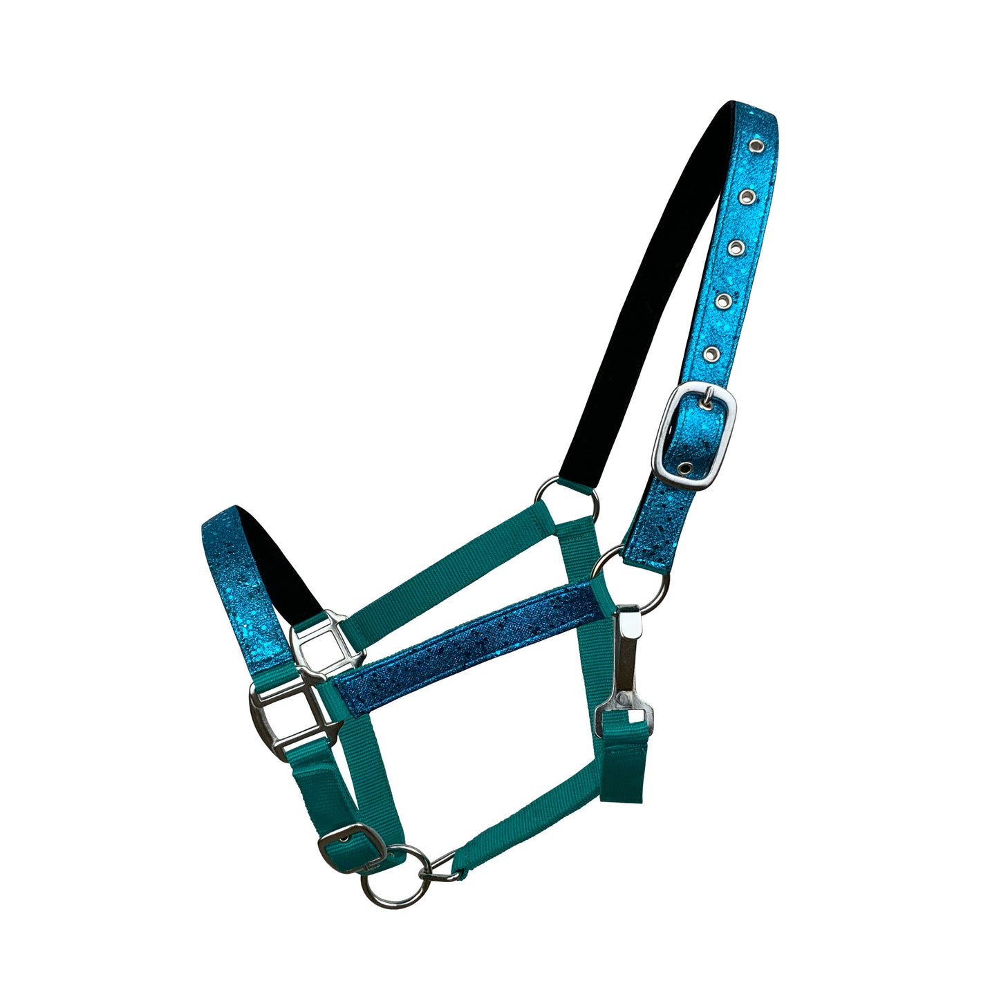 Nylon Glitter Halter with Neoprene Lined Nose and Crown - Avg Horse Size