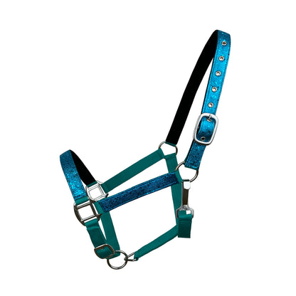 Nylon Glitter Halter with Neoprene Lined Nose and Crown - Avg Horse Size
