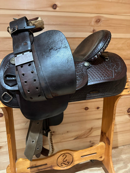 15” Basketweave Western Trail Saddle