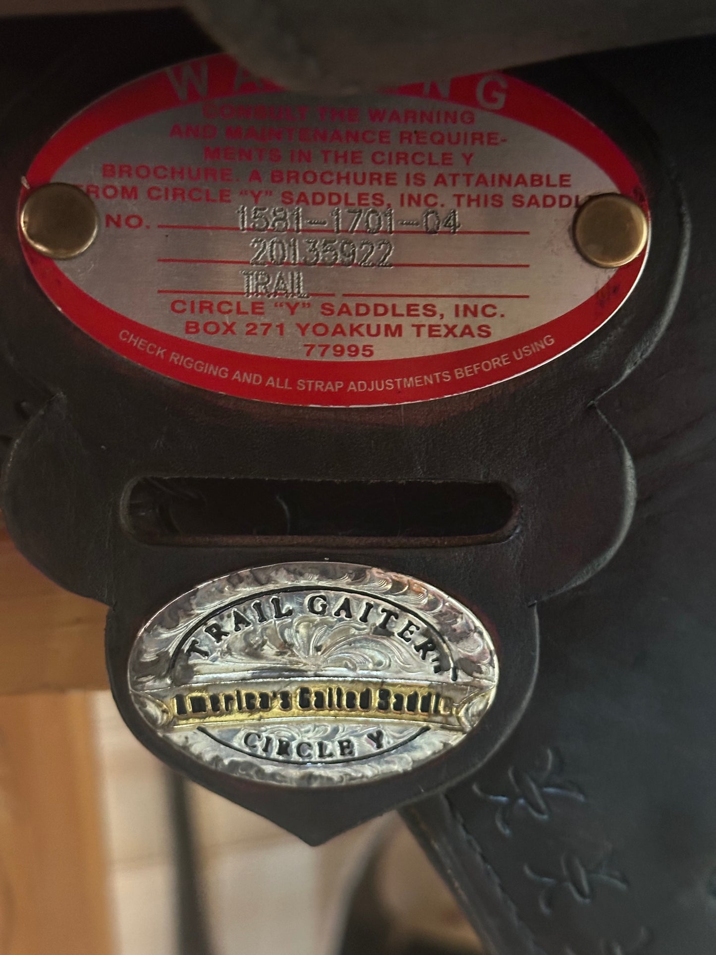 17” Circle Y flex2 Alabama Trail Gaiter Western Gaited Saddle Model 1581