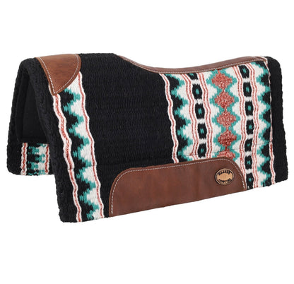 Klassy Cowgirl 28" x 30" Barrel Style Saddle Pad - Metallic Rose and Teal