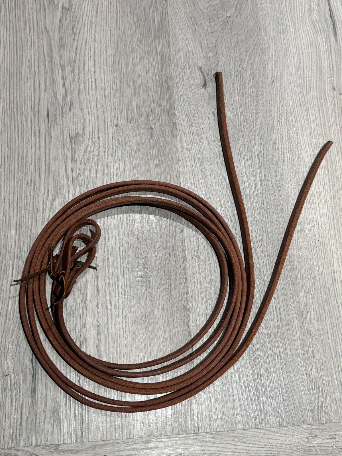 Premium 8' x 5/8" Medium Oiled Harness Leather Split Reins by Spur Creek