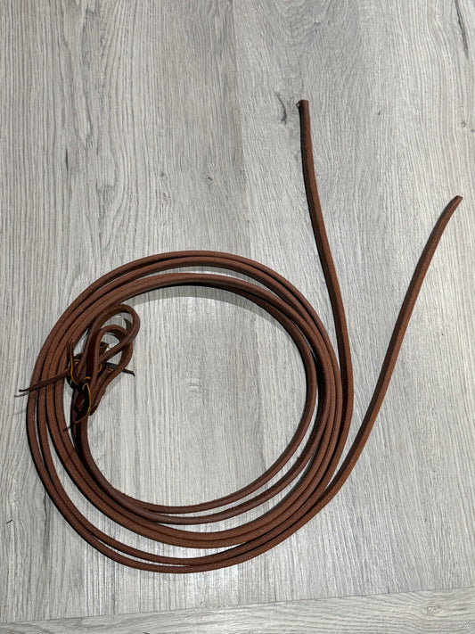 Premium 8' x 5/8" Medium Oiled Harness Leather Split Reins by Spur Creek