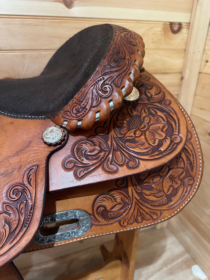 16.5” Billy Cook Maker Sulphur,OK Western Trail Saddle Model 8934