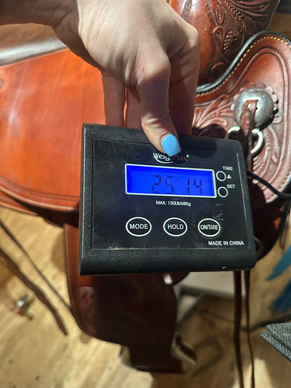 17” Circle Y Flex2 Cactus Flower Western Trail Saddle Model 1659