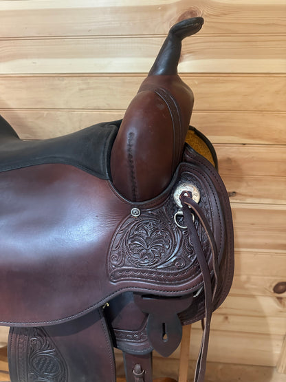 17” Circle Y BasketFlower Trail Flex-Lite Western Trail Saddle Model 1552