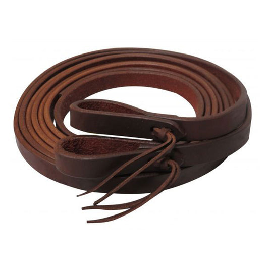 Showman 8' X 3/4" Harness Leather split reins, Dark Oil
